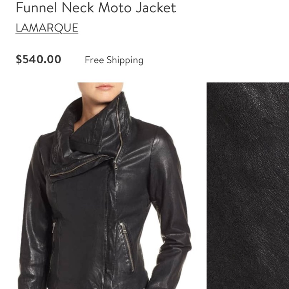 La Marque funnel neck leather jacket